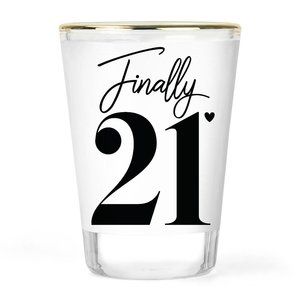 21st Birthday Shot Glass | Finally 21 | 21st Bday Party Shot Glasses | 21 Gift